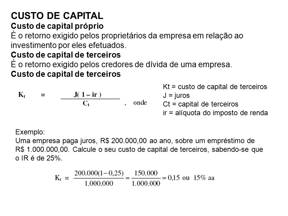 Cálculo Juros Sobre Capital Próprio Exemplo Novo Exemplo